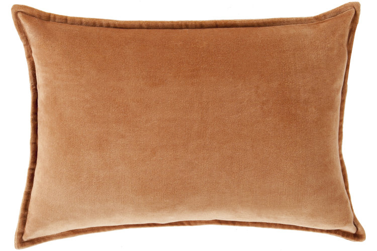 Orange velvet 2025 lumbar pillow